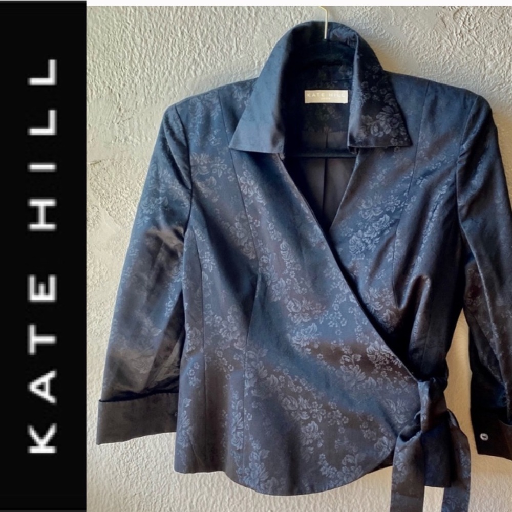 Kate Hill Petite Silk Wrap Vintage Blazer Jacket 8P